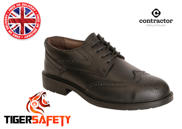 Contractor Radon CB504 S1 Black Steel Toe Cap Safety Shoes PPE