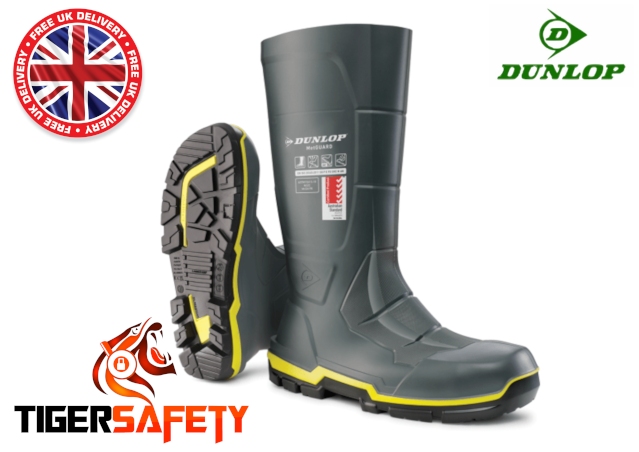 Dunlop Metguard Metatarsal Protection Steel Toe Cap and Midsole Safety Wellington Boots Wellies PPE