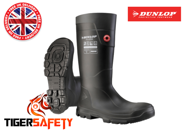 Dunlop Terrapro LJ2HD02 Black Steel Toe Cap Safety Wellington Boots Wellies