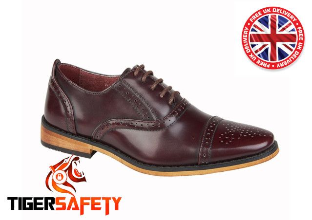Goor B516BD Boys Oxblood Burgundy Leather Capped Oxford Brogue Formal Shoes