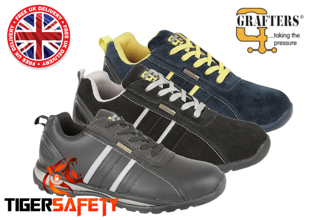 Grafters M090 Mens Heavy Duty Steel Toe Cap Safety Trainers PPE