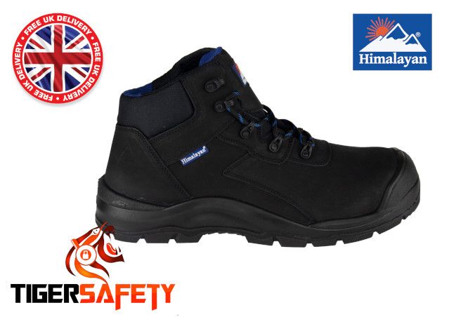 Himalayan 4211 Black Leather 100% Metal Free Composite Toe Cap Safety Boots PPE