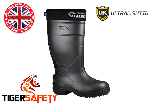 Leon Boots LBC S5 Ultralight Black Quality Safety Wellington Boots Wellies