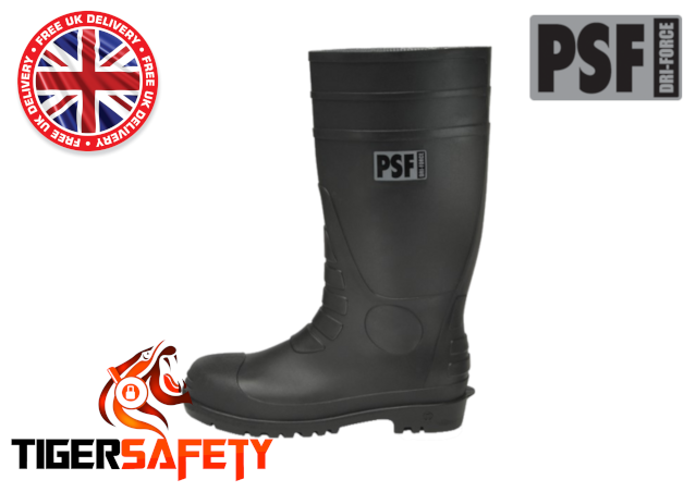 PSF_Dry_Force_D101SM_D100_Black_Steel_Toe_Cap_Safety_Wellington_Boots_Wellies_PPE