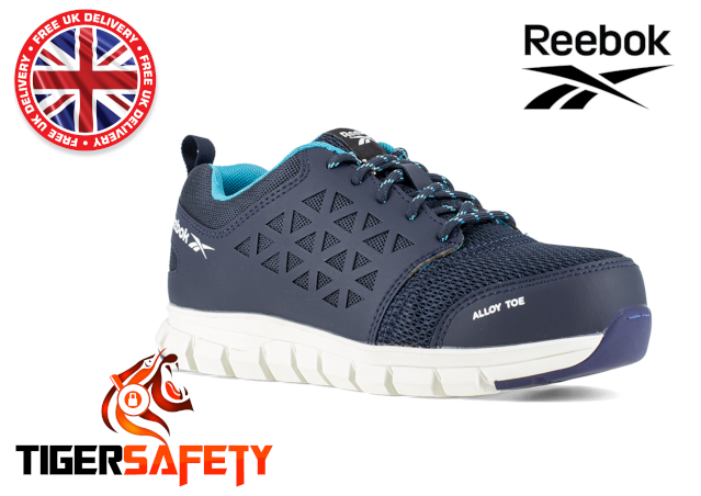 Reebok R131 Excel Light Ladies Navy Blue Composite Teo Cap Safety Trainers PPE