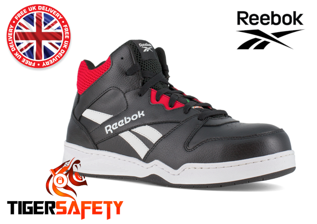 Reebok R4132 BB4500 Mens Black Leather Composite Teo Cap Safety Boots PPE