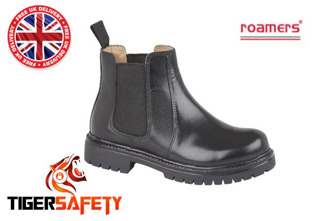 Roamers_B525A_Black_Leather_Unisex_Boys_Girls_Childs_Chelsea_Dealer_Boots