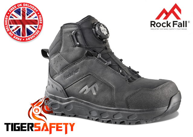 Rock Fall RF200 Otus Black Wide Fitting EEE Boa Lace Safety Boots PPE