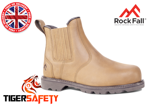 Rock Fall RF207 Bale Tan Steel Toe Cap Safety Chelsea Dealer Boots PPE