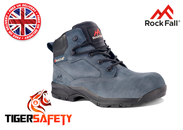 Rock Fall RF953 Ladies Grey Leather Waterproof Safety Boots PPE