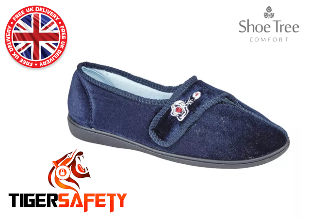 Shoe_Tree_Comfort_Ida_Navy_Blue_Velour_Ladies_Slippers