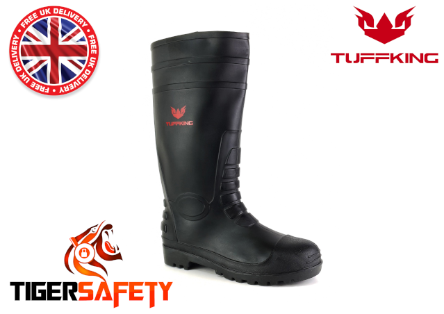 Tuffking 4213 Blazer S5 SRC Black PVC Steel Toe Cap Safety Wellington Boots Wellies PPE