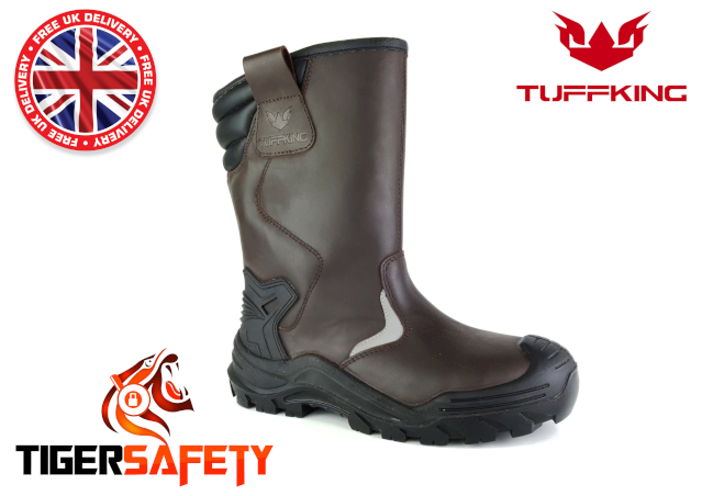 Tuffking 7057 Yukon Brown Steel Toe Cap Safety Rigger Boots PPE