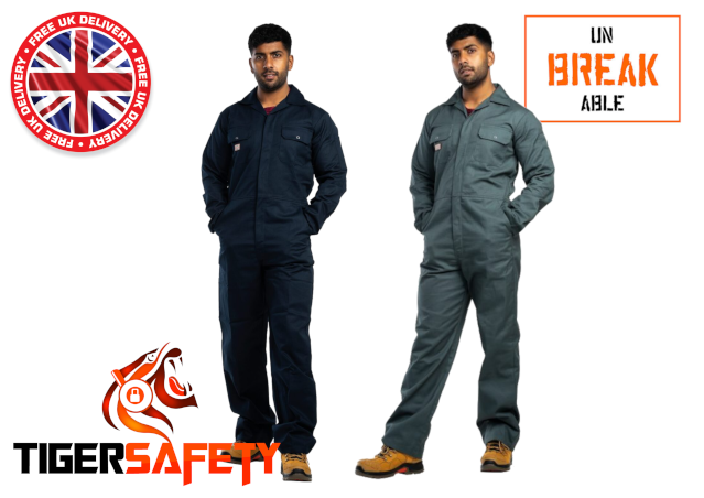 Unbreakable_Stud_Fastened_Work_Coveralls_Overalls_Boiler_Suit_Workwear_PPE
