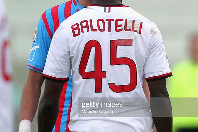 AC Milan 13/14 #45 BALOTELLI Awaykit Nameset Printing