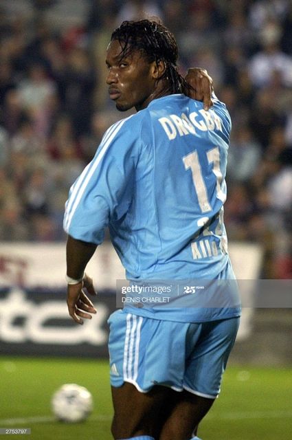 Marseille 03/04 #11 DROGBA Awaykit Nameset Printing