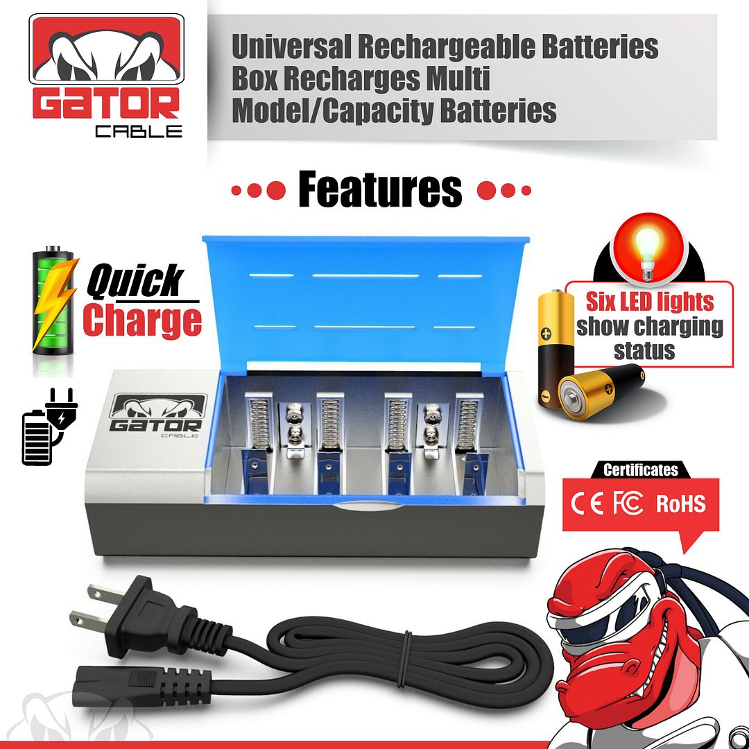 Universal Battery Charger For Aa Aaa C D 9v Ni Mh Ni Cd Rechargeable Batteries Ebay 7262