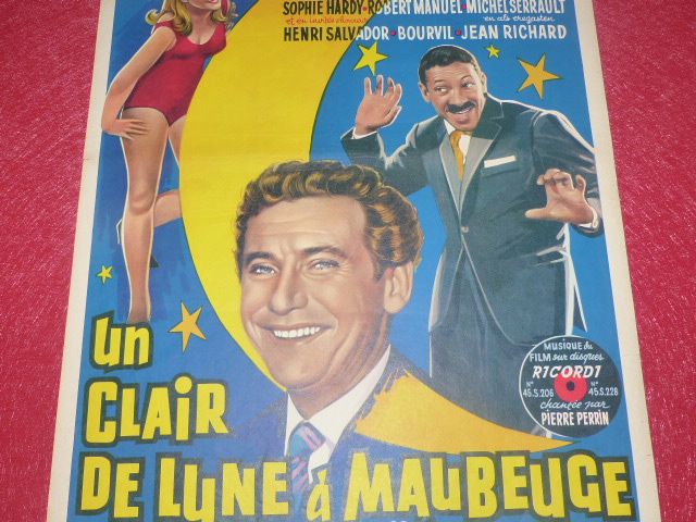 Un Clair De Lune à Maubeuge Film CINEMA AFFICHE ORIGINALE BELGE UN CLAIR DE LUNE A MAUBEUGE BOURVIL